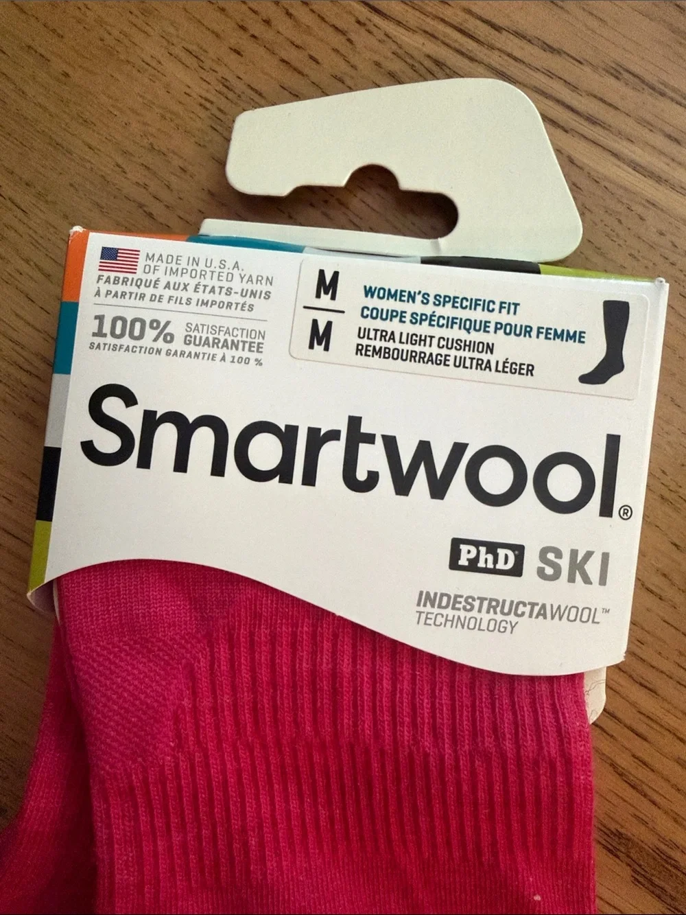 NWT Smartwool PhD Ski Socks Women’s Medium Ultra Light Cushion Merino Wool